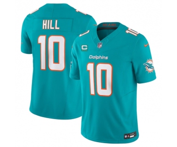 Men's Miami Dolphins #10 Tyreek Hill Aqua F.U.S.E With 3-Star C Patch Vapor Limited Stitched Football Jersey