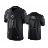 Men's Miami Dolphins #10 Tyreek Hill Black Reflective Limited Stitched Football Jersey