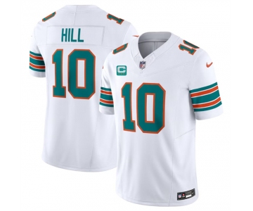 Men's Miami Dolphins #10 Tyreek Hill White F.U.S.E Alternate With 3-Star C Patch Vapor Limited Stitched Football Jersey