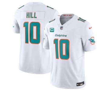 Men's Miami Dolphins #10 Tyreek Hill White F.U.S.E With 3-Star C Patch Vapor Limited Stitched Football Jersey