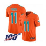 Men's Miami Dolphins #11 DeVante Parker Limited Orange Inverted Legend 100th Season Football Jersey