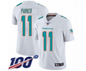 Men's Miami Dolphins #11 DeVante Parker White Vapor Untouchable Limited Player 100th Season Football Jersey