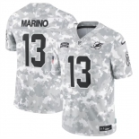 Men's Miami Dolphins #13 Dan Marino 2024 Arctic Camo Salute To Service Limited Stitched Football Jersey