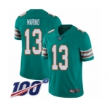 Men's Miami Dolphins #13 Dan Marino Aqua Green Alternate Vapor Untouchable Limited Player 100th Season Football Jersey