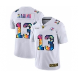 Men's Miami Dolphins #13 Dan Marino White Multi-Color 2020 Football Crucial Catch Limited Football Jersey