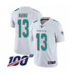 Men's Miami Dolphins #13 Dan Marino White Vapor Untouchable Limited Player 100th Season Football Jersey