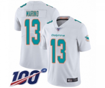 Men's Miami Dolphins #13 Dan Marino White Vapor Untouchable Limited Player 100th Season Football Jersey