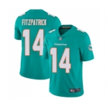 Men's Miami Dolphins #14 Ryan Fitzpatrick Aqua Green Team Color Vapor Untouchable Limited Player Football Jersey