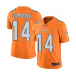 Men's Miami Dolphins #14 Ryan Fitzpatrick Limited Orange Rush Vapor Untouchable Football Jersey