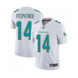 Men's Miami Dolphins #14 Ryan Fitzpatrick White Vapor Untouchable Limited Player Football Jersey