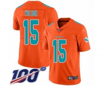 Men's Miami Dolphins #15 Albert Wilson Limited Orange Inverted Legend 100th Season Football Jersey