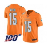 Men's Miami Dolphins #15 Albert Wilson Limited Orange Rush Vapor Untouchable 100th Season Football Jersey