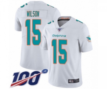 Men's Miami Dolphins #15 Albert Wilson White Vapor Untouchable Limited Player 100th Season Football Jersey