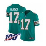 Men's Miami Dolphins #17 Allen Hurns Aqua Green Alternate Vapor Untouchable Limited Player 100th Season Football Jersey