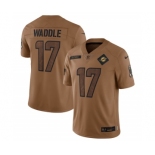 Men's Miami Dolphins #17 Jaylen Waddle 2023 Brown Salute To Service Limited Football Stitched Jersey