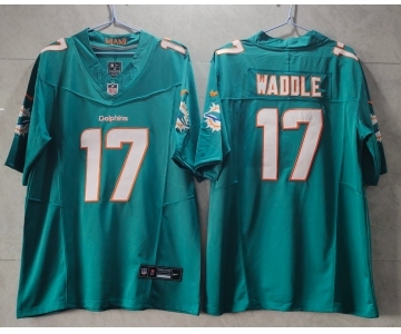 Men's Miami Dolphins #17 Jaylen Waddle Green 2023 FUSE Vapor Limited Throwback Stitched Jersey