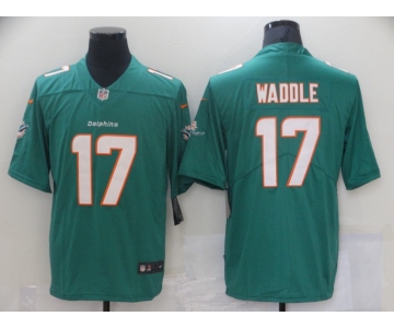 Men's Miami Dolphins #17 Jaylen Waddle Nike Aqua 2021 NFL Draft First Round Pick Leopard Limited Jersey