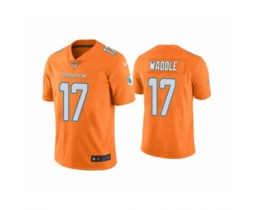 Men's Miami Dolphins #17 Jaylen Waddle Orange 2021 Vapor Untouchable Limited Jersey