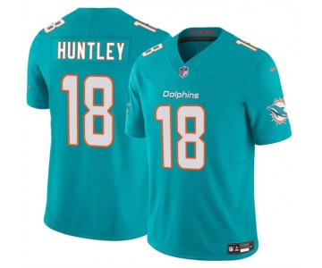 Men's Miami Dolphins #18 Tyler Huntley Aqua 2024 F.U.S.E Vapor Limited Stitched Football Jersey