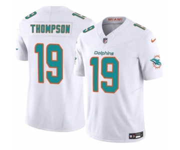 Men's Miami Dolphins #19 Skylar Thompson White 2024 F.U.S.E Vapor Limited Football Stitched Jersey