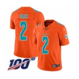 Men's Miami Dolphins #2 Matt Haack Limited Orange Inverted Legend 100th Season Football Jersey