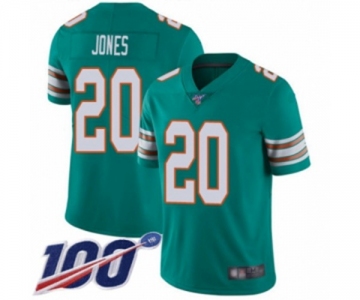 Men's Miami Dolphins #20 Reshad Jones Aqua Green Alternate Vapor Untouchable Limited Player 100th Season Football Jersey