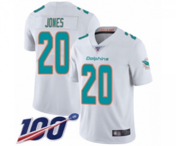 Men's Miami Dolphins #20 Reshad Jones White Vapor Untouchable Limited Player 100th Season Football Jersey