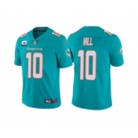 Men's Miami Dolphins 2022 #10 Tyreek Hill Aqua With 2-star C Patch Vapor Untouchable Limited Stitched Football Jerse