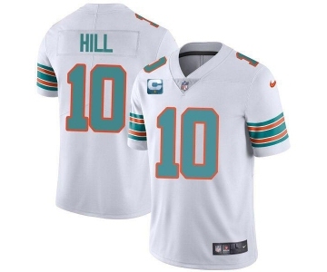 Men's Miami Dolphins 2022 #10 Tyreek Hill White With 2-star C Patch Rush Color Stitched Football Jerse