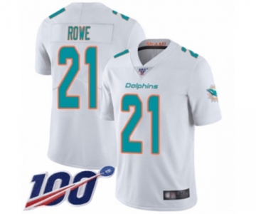 Men's Miami Dolphins #21 Eric Rowe White Vapor Untouchable Limited Player 100th Season Football Jersey