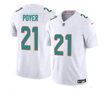 Men's Miami Dolphins #21 Jordan Poyer White 2024 F.U.S.E Vapor Limited Football Stitched Jersey