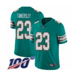 Men's Miami Dolphins #23 Cordrea Tankersley Aqua Green Alternate Vapor Untouchable Limited Player 100th Season Football Jersey