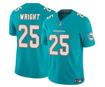 Men's Miami Dolphins #25 Jaylen Wright Aqua 2024 F.U.S.E Vapor Limited Football Stitched Jersey