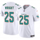 Men's Miami Dolphins #25 Jaylen Wright White 2024 F.U.S.E Vapor Limited Football Stitched Jersey