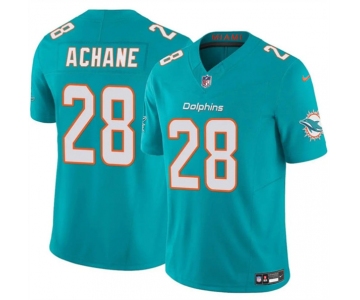 Men's Miami Dolphins #28 De'Von Achane Aqua 2024 F.U.S.E. Vapor Limited Football Stitched Jersey