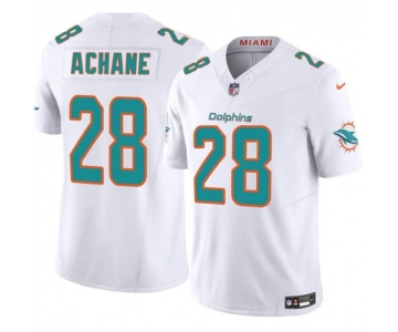 Men's Miami Dolphins #28 De'Von Achane White 2024 F.U.S.E. Vapor Limited Football Stitched Jersey