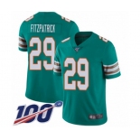 Men's Miami Dolphins #29 Minkah Fitzpatrick Aqua Green Alternate Vapor Untouchable Limited Player 100th Season Football Jersey