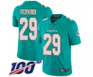 Men's Miami Dolphins #29 Minkah Fitzpatrick Aqua Green Team Color Vapor Untouchable Limited Player 100th Season Football Jersey