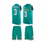 Men's Miami Dolphins #3 Josh Rosen Limited Aqua Green Tank Top Suit Football Jersey