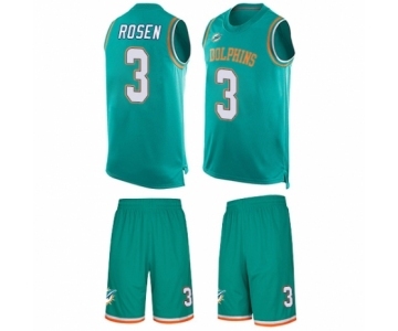 Men's Miami Dolphins #3 Josh Rosen Limited Aqua Green Tank Top Suit Football Jersey