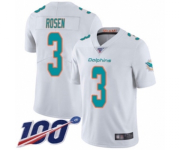 Men's Miami Dolphins #3 Josh Rosen White Vapor Untouchable Limited Player 100th Season Football Jersey