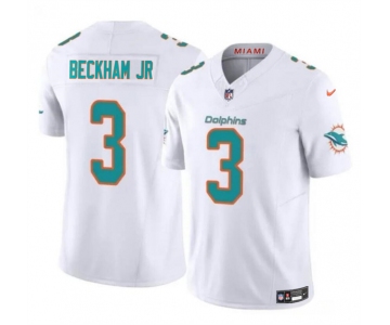 Men's Miami Dolphins #3 Odell Beckham Jr White 2023 F.U.S.E Vapor Limited Football Stitched Jersey