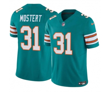 Men's Miami Dolphins #31 Raheem Mostert Aqua 2023 F.U.S.E Alternate Vapor Limited Football Stitched Jersey