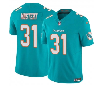 Men's Miami Dolphins #31 Raheem Mostert Aqua 2023 F.U.S.E Vapor Limited Football Stitched Jersey