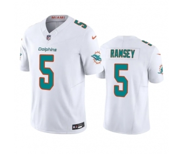 Men's Miami Dolphins #5 Jalen Ramsey White 2023 F.U.S.E Vapor Limited Stitched Football Jersey