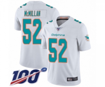 Men's Miami Dolphins #52 Raekwon McMillan White Vapor Untouchable Limited Player 100th Season Football Jersey