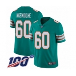 Men's Miami Dolphins #60 Robert Nkemdiche Aqua Green Alternate Vapor Untouchable Limited Player 100th Season Football Jersey