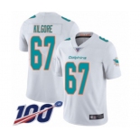 Men's Miami Dolphins #67 Daniel Kilgore White Vapor Untouchable Limited Player 100th Season Football Jersey