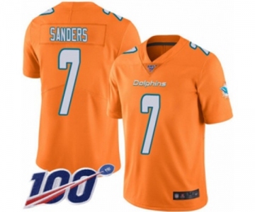 Men's Miami Dolphins #7 Jason Sanders Limited Orange Rush Vapor Untouchable 100th Season Football Jersey