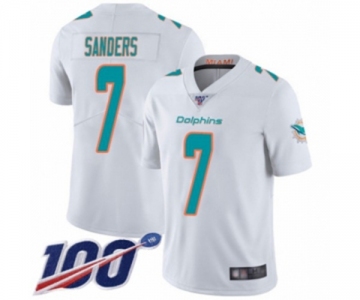 Men's Miami Dolphins #7 Jason Sanders White Vapor Untouchable Limited Player 100th Season Football Jersey